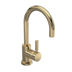 Hudson Reed Tec Single Lever Side Action Mono Basin Mixer Tap with Waste - Brushed Brass