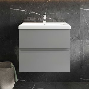 Hudson Reed Urban Wall Hung 2-Drawer Vanity Unit with Basin 1 Satin White - 600mm Wide
