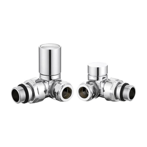 Heatwave Round Chrome Corner Radiator Valves Pair