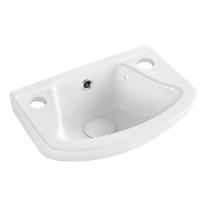 Prestige Proton Wall Hung Cloakroom Basin 355mm Wide - 2 Tap Hole