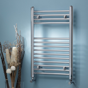 Prestige K-Rail Straight Heated Towel Rail 800mm H x 300mm W Chrome