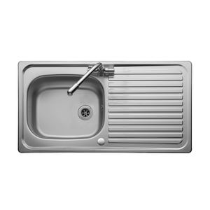 Leisure Linear 1.0 Bowl Stainless Steel Kitchen Sink with Waste Kit 950mm L x 508mm W - Satin