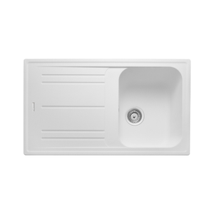 Leisure Nova 1.0 Bowl Kitchen Sink with Waste Kit 860mm L x 500mm W - White
