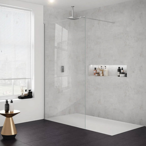 Merlyn 8mm Modular Wet Room Glass Shower Screen 1000mm Wide - Chrome