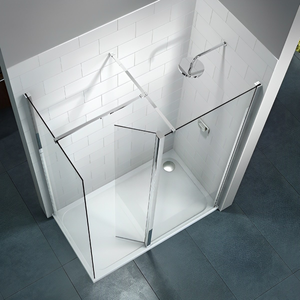 Merlyn 8 Series Swivel Walk-In Enclosure with End Panel 1200mm x 900mm Clear Glass
