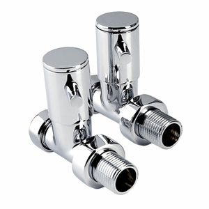 Inta Straight Minimalistic Radiator Valves Pair Chrome