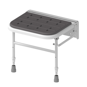 Nymas NymaCARE Premium Padded Wall Mounted Shower Seat with Legs - Grey