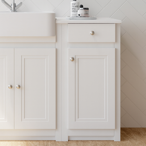 Orbit Classica Traditional Side Cabinet 400mm Wide 1-Drawer and 1-Door - Chalk White