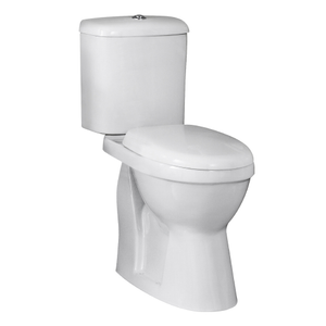 Nuie Comfort Height Close Coupled Toilet with Push Button Cistern - Soft Close Seat