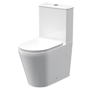 Nuie Fenton Rimless Back to Wall Close Coupled Toilet - Sandwich Soft Close Seat