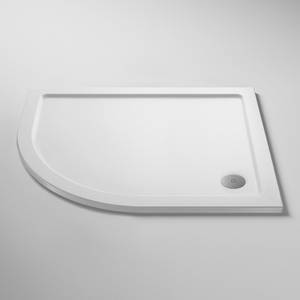Nuie Pearlstone White Offset Quadrant Shower Tray 900mm x 760mm Left Handed