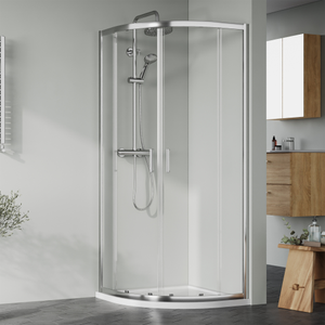 Nuie Rene Polished Chrome Quadrant Shower Enclosure 1000mm x 1000mm - 6mm Glass