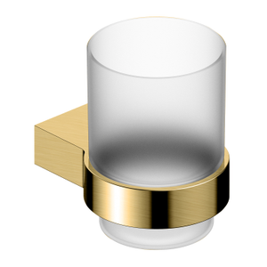 RAK Petit Round Single Tumbler and Holder - Brush Gold