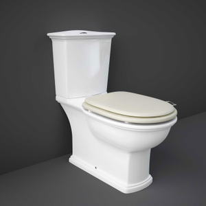 RAK Washington Close Coupled Toilet with Horizontal Outlet & Push Button Cistern - White Seat