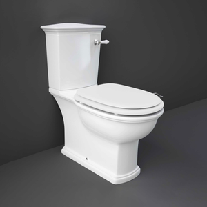 RAK Washington Close Coupled Toilet with Horizontal Outlet & Lever Cistern - White Seat