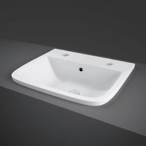 RAK Series 600 Inset Vanity Basin 500mm Wide - 2 Tap Hole
