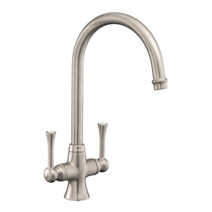 Rangemaster Estuary Dual Lever Kitchen Sink Mixer Tap - Brushed