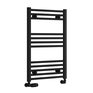 Reina Capo Straight Heated Towel Rail 800mm H x 400mm W - Black