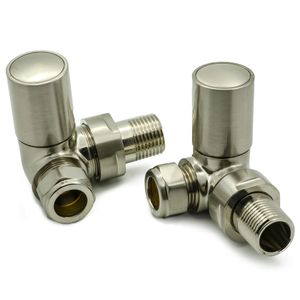 Reina Crova Corner Radiator Valves Pair Brushed