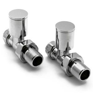 Reina Portland Straight Radiator Valves Pair 15mm - Chrome