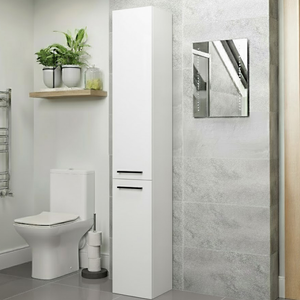 Signature Gothenburg Floor Standing 2-Door Tall Unit 350mm Wide - White Gloss