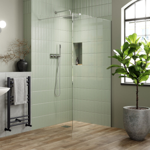 Signature Icon Chrome Wet Room Screen 500mm Wide - 8mm Glass