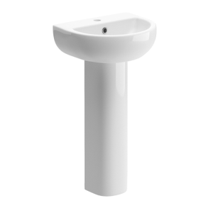 Signature Zeus Basin and Full Pedestal 450mm Wide - 1 Tap Hole