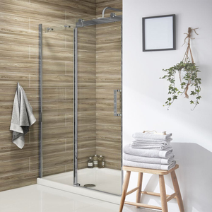 Delphi Vodas 8 Frameless Sliding Shower Door 1300mm Wide - 8mm Glass