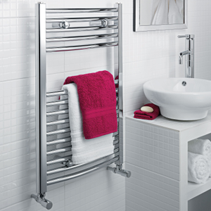Ultraheat Chelmsford Curved Heated Towel Rail 1200mm H x 420mm W - Chrome