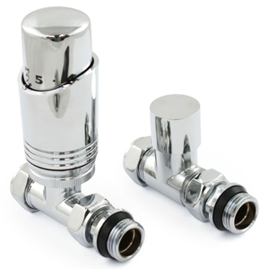 West Delta Straight TRV Thermostatic Radiator Valve and Lockshield - Chrome