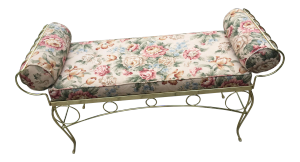 Brass Bedroom Bench with Cushion
