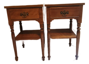 1960s Ethan Allen Heirloom Nutmeg Maplewood Nightstands - A Pair