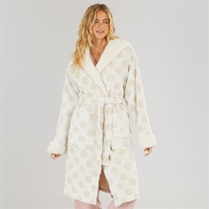 Bench Womens Lindsay Dressing Gown Chalk Polka Dot