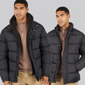 French Connection Mens Row Mid Fleece Jacket Black