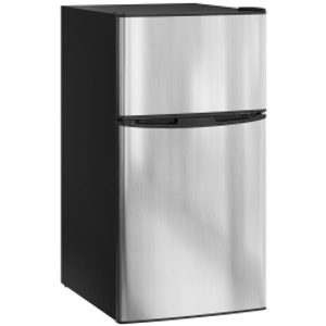 HOMCOM Mini Nevera Silenciosa 88 L Clase E Bajo Encimera Temperatura Regulable 5 Niveles Puerta Reversible Luz Interior Negro