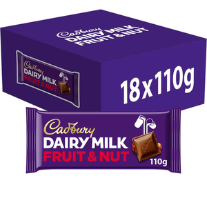 Cadbury Dairy Milk Fruit & Nut Chocolate Bar 110g (Box of 18)