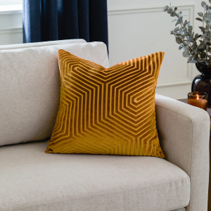 Evoke Feather Cushion 45x45cm - Gold