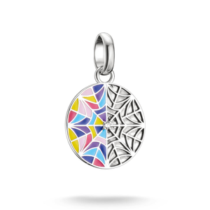Connect Silver Wednesday Stained Glass Window Charm Pendant