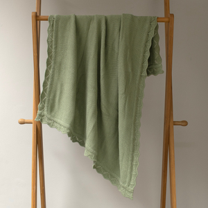 Mabel & Fox - Knitted Baby Blanket - Sage Green