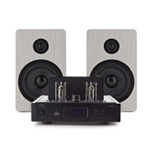 AVCOM Tube Amplifier with Passive Speakers, White