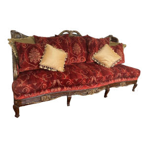 Contemporary Marge Carson Sofa With Custom Italian Velvet Fabric
