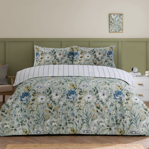 Kew Green Cotton Rich Duvet Cover Set