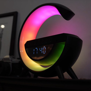 RED5 5W Light Up Wireless Charging Alarm Clock Speaker Black