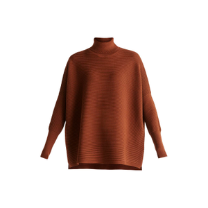Paisie Turtleneck Ribbed Jumper In Brown (L/XL)