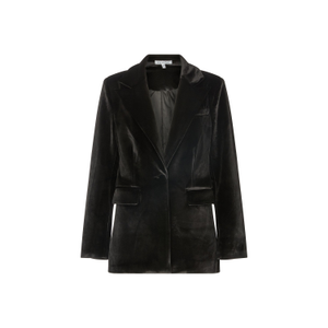 Valerie Tailored Velvet Blazer In Black (XS)