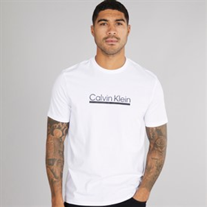 Calvin Klein Mens Tape Graphic T-Shirt Bright White