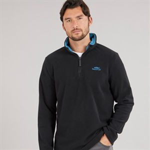 Weird Fish Mens Roland Quarter Zip Microfleece Black