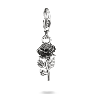 Classic Silver & Enamel Rose Charm