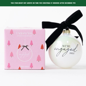 We're Engaged 2025 Glass Tree Ornament