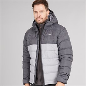 Trespass Mens Oskar Padded Hooded Jacket Carbon
